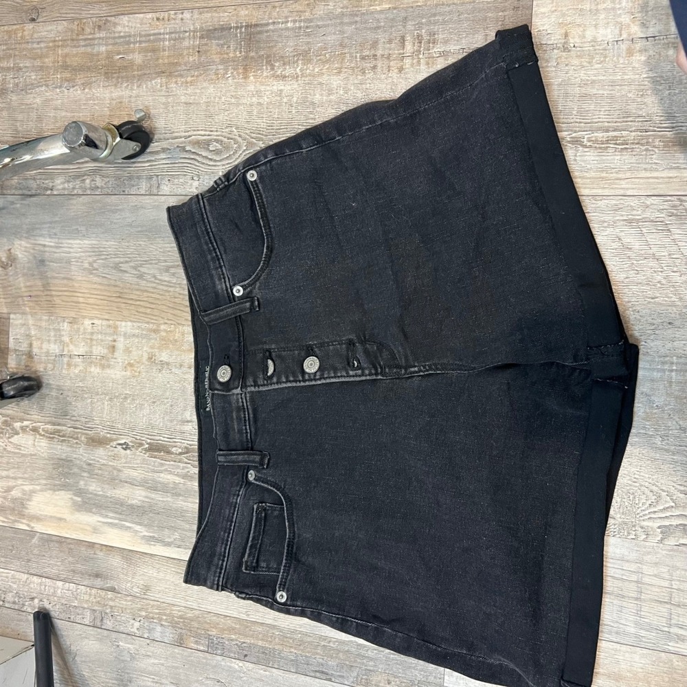 Banana Republic Womens Denim Shorts Button Fly Black 29/8